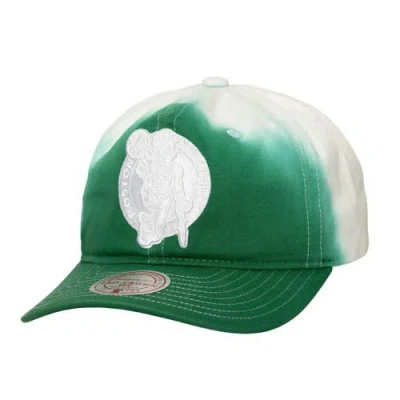 Mitchell & Ness Kelly Green/white Boston Celtics Dip Dye Pro Crown Adjustable Hat