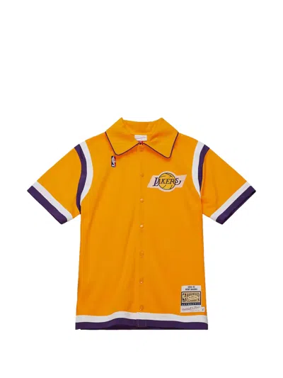 Mitchell & Ness Lakers 1987 Kurt Rambis Authentic Shooting Shirt In Orange