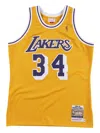 Mitchell & Ness Nba Authentic Shaquille Oneal Los Angeles Lakers 1996-97 Jersey In Yellow