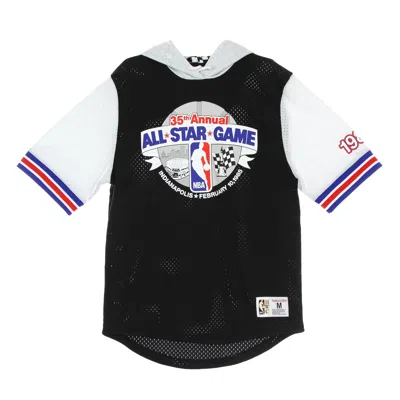 Mitchell & Ness Lightweight Hoodie Short Sleeve Men's Nba Mesh Fashion Hoodie Hardwood Classics All Star Game 1985 B In Black/black/silver