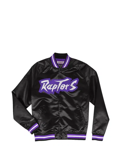Mitchell & Ness Lightweight Satin Jacket In Black