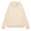 Mitchell & Ness Logo Fleece Hoodie 'beige' In Pink