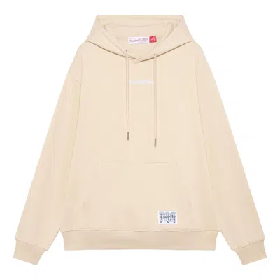 Mitchell & Ness Logo Fleece Hoodie 'beige' In Pink