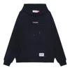 Mitchell & Ness Logo Fleece Hoodie 'black' In Blue