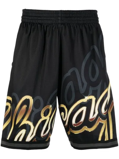 Mitchell & Ness Logo-print Track Shorts In Black