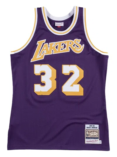 Mitchell & Ness Magic Johnson L.a Lakers 1984 Tanktop In Purple