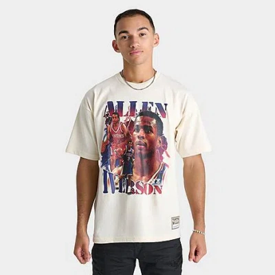 Mitchell And Ness Men's Allen Iverson Nba Legends Collage Graphic T-shirt In Vintage White
