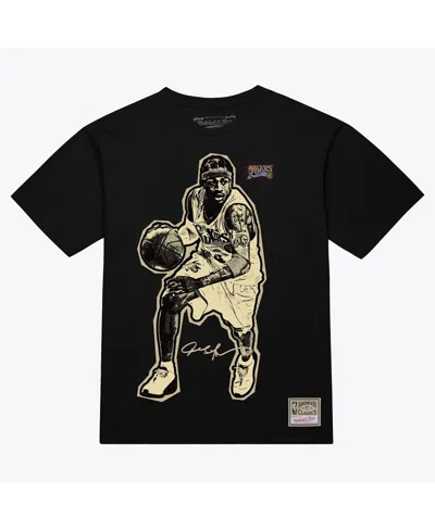 Mitchell & Ness Men's And Women's Allen Iverson Black Philadelphia 76ers Blockbuster Player Graphic T-shirt