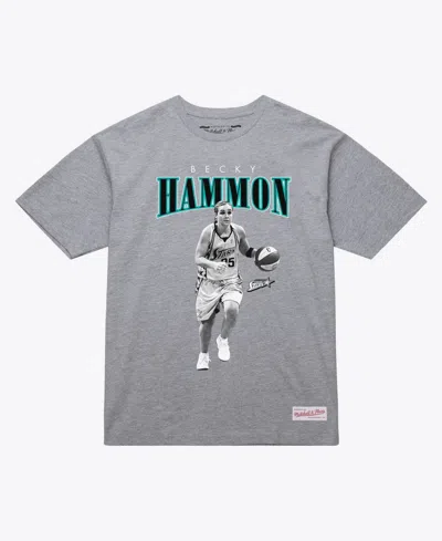 Mitchell & Ness Men's And Women's Becky Hammon Heather Gray San Antonio Stars Player Boyfriend Court Origins T-shirt