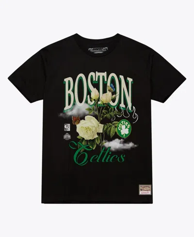 Mitchell & Ness Men's And Women's Black Boston Celtics Floral Graphic T-shirt In Multi