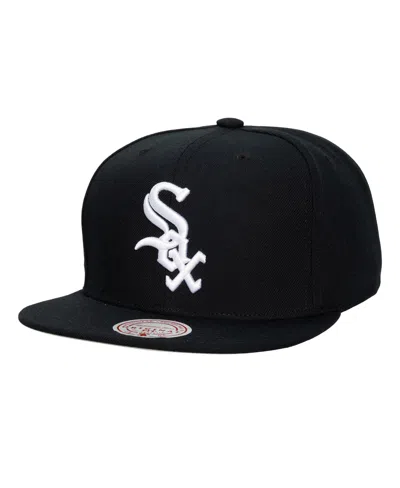 Mitchell & Ness Men's And Women's Black Chicago White Sox Side Logo Snapback Hat