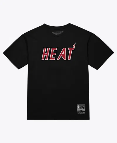 Mitchell & Ness Men's And Women's Black Miami Heat Hardwood Classics Arch T-shirt