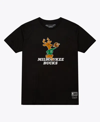 Mitchell & Ness Men's And Women's Black Milwaukee Bucks Hardwood Classics Arch T-shirt