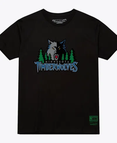 Mitchell & Ness Men's And Women's Black Minnesota Timberwolves Hardwood Classics Arch T-shirt