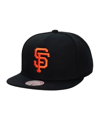 Mitchell & Ness Men's And Women's Black San Francisco Giants Side Logo Snapback Hat