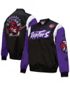 Mitchell & Ness Men's And Women's Black Toronto Raptors Vintage Team Origins Satin Full-snap Jacket In Purple