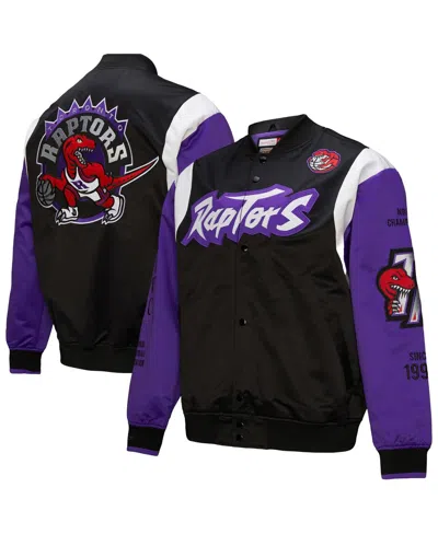 Mitchell & Ness Men's And Women's Black Toronto Raptors Vintage Team Origins Satin Full-snap Jacket