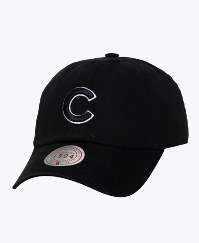 Mitchell & Ness Men's And Women's Black White Chicago Cubs 1904 Strapback Adjustable Hat