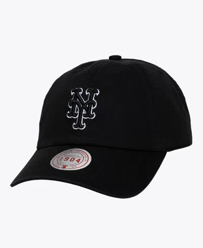 Mitchell & Ness Men's And Women's Black White New York Mets 1904 Strapback Adjustable Hat