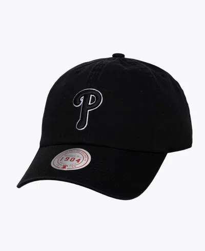 Mitchell & Ness Men's And Women's Black White Philadelphia Phillies 1904 Strapback Adjustable Hat