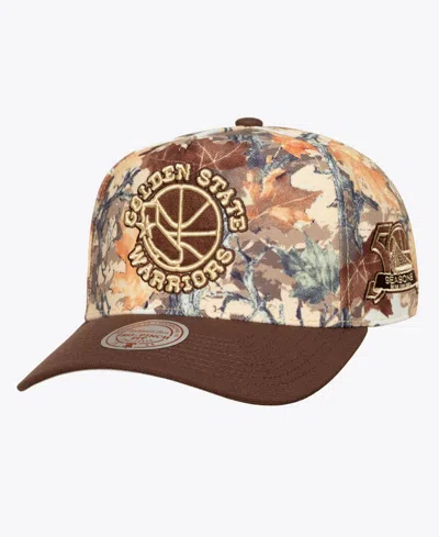 Mitchell & Ness Men's And Women's Camo Golden State Warriors Leaf Camo Pro Adjustable Hat In Brown