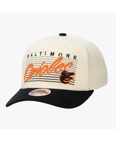 Mitchell & Ness Men's And Women's Cream Baltimore Orioles Retro Lines Stretch Snapback Hat In Neutral
