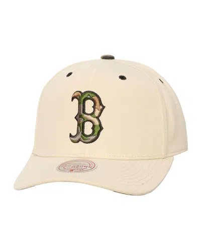 Mitchell & Ness Men's And Women's Cream Boston Red Sox Camo Logo Pro Crown Snapback Hat In Gray