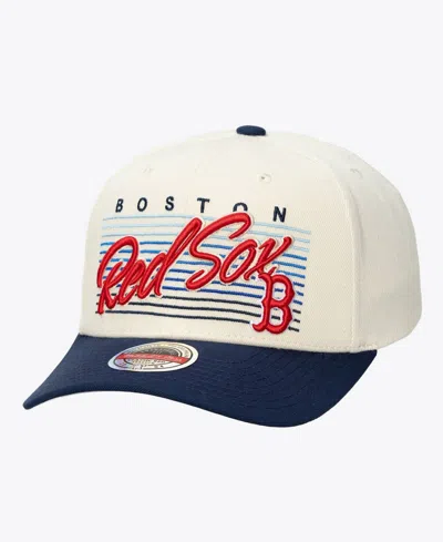 Mitchell & Ness Men's And Women's Cream Boston Red Sox Retro Lines Stretch Snapback Hat In Neutral