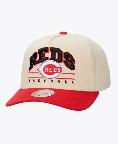Mitchell & Ness Men's And Women's Cream Cincinnati Reds Retro Arch Pro Pinch Snapback Hat