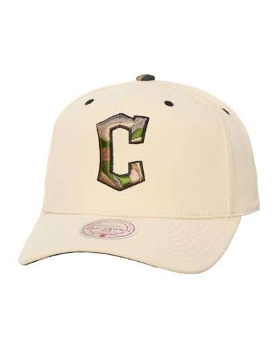Mitchell & Ness Men's And Women's Cream Cleveland Guardians Camo Logo Pro Crown Snapback Hat In Neutral