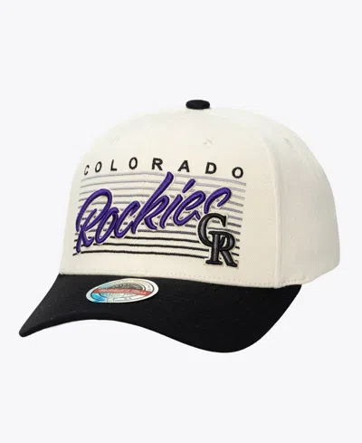 Mitchell & Ness Men's And Women's Cream Colorado Rockies Retro Lines Stretch Snapback Hat In Multi