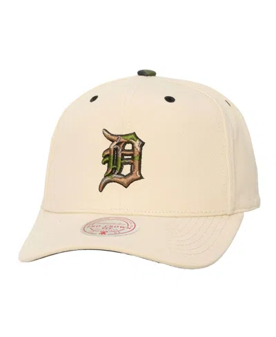 Mitchell & Ness Men's And Women's Cream Detroit Tigers Camo Logo Pro Crown Snapback Hat In Neutral