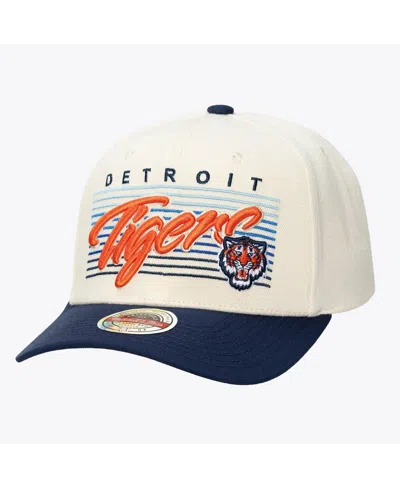 Mitchell & Ness Men's And Women's Cream Detroit Tigers Retro Lines Stretch Snapback Hat In Yellow