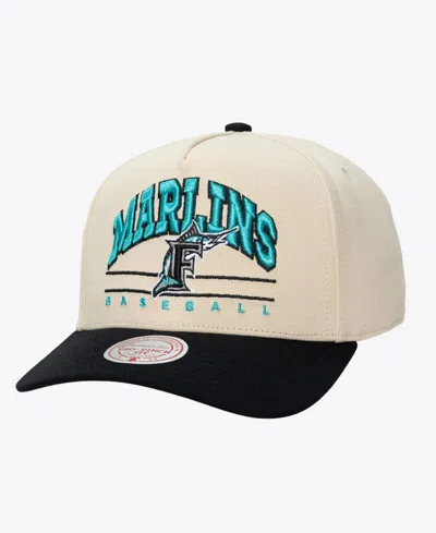 Mitchell & Ness Men's And Women's Cream Florida Marlins Retro Arch Pro Pinch Snapback Hat In Pink