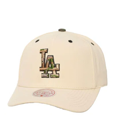 Mitchell & Ness Men's And Women's Cream Los Angeles Dodgers Camo Logo Pro Crown Snapback Hat In Brown