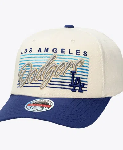 Mitchell & Ness Men's And Women's Cream Los Angeles Dodgers Retro Lines Stretch Snapback Hat In White