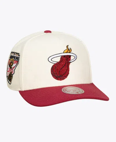 Mitchell & Ness Men's And Women's Cream Miami Heat Cream Team Pro Adjustable Hat In White