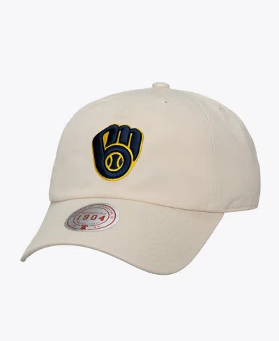 Mitchell & Ness Men's And Women's Cream Milwaukee Brewers Off-season 1904 Strapback Adjustable Hat In Neutral