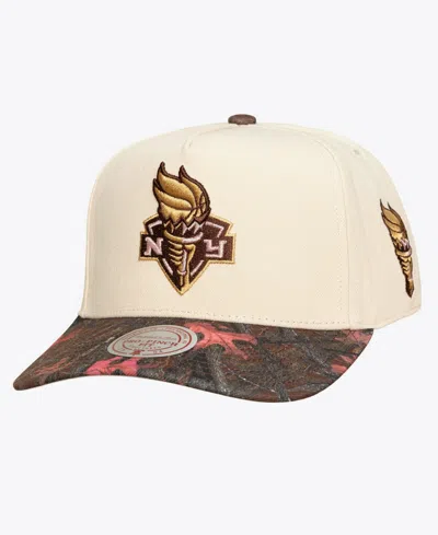 Mitchell & Ness Men's And Women's Cream New York Liberty Pink Pro Snapback Hat In Neutral
