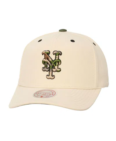 Mitchell & Ness Men's And Women's Cream New York Mets Camo Logo Pro Crown Snapback Hat In Neutral