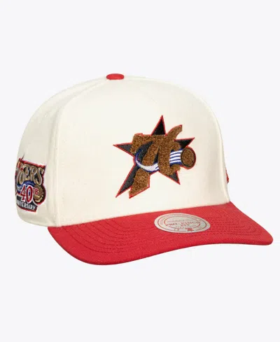 Mitchell & Ness Men's And Women's Cream Philadelphia 76ers Cream Team Pro Adjustable Hat