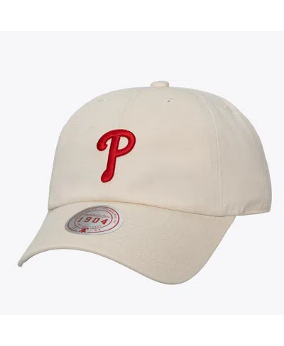 Mitchell & Ness Men's And Women's Cream Philadelphia Phillies Off-season 1904 Strapback Adjustable Hat In Red