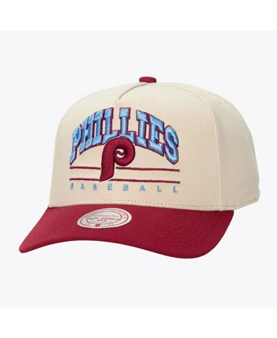 Mitchell & Ness Men's And Women's Cream Philadelphia Phillies Retro Arch Pro Pinch Snapback Hat In Neutral