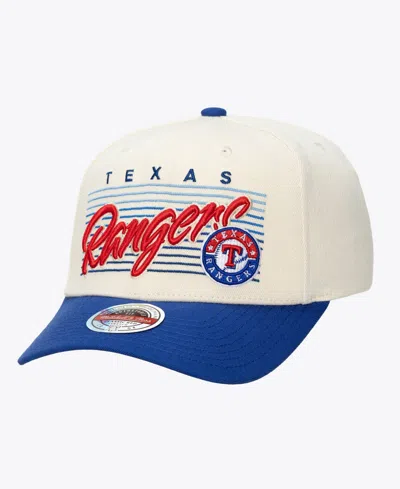 Mitchell & Ness Men's And Women's Cream Texas Rangers Retro Lines Stretch Snapback Hat In White
