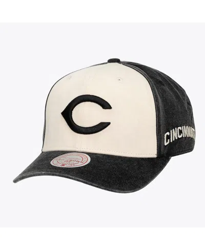 Mitchell & Ness Men's And Women's Cream/black Cincinnati Reds Snow Block Pro Crown Snapback Hat In Multi