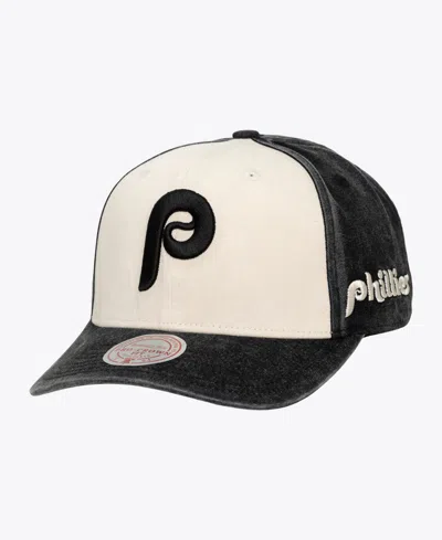 Mitchell & Ness Men's And Women's Cream/black Philadelphia Phillies Snow Block Pro Crown Adjustable Hat In Cream,black