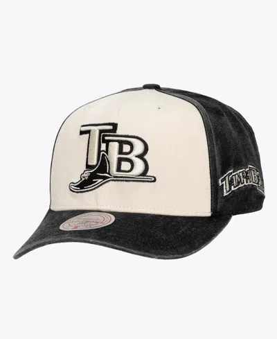 Mitchell & Ness Men's And Women's Cream/black Tampa Bay Rays Snow Block Pro Crown Adjustable Hat In Cream,black