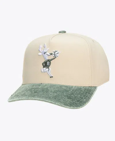 Mitchell & Ness Men's And Women's Cream/green Milwaukee Bucks Faded Pro Snapback Hat In Multi