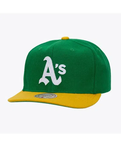 Mitchell & Ness Men's And Women's Green Oakland Athletics Vintage Fit Melton Wool Adjustable Hat