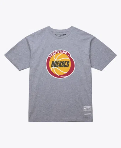 Mitchell & Ness Men's And Women's Heather Gray Houston Rockets Hardwood Classics Arch T-shirt